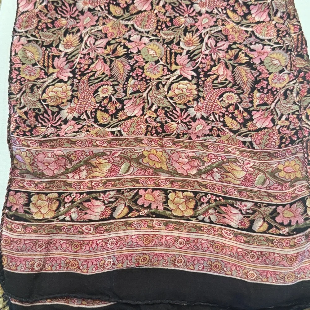 Floral Patterned Silk Scarf - Picture 2 of 6